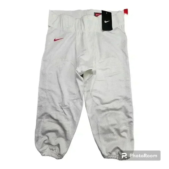 COPY - Nike Men's Open Field Football Pants White/Scarlet Red #615745/109 NWT XL - Picture 3 of 9